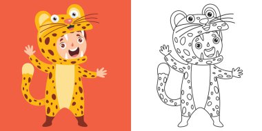 Çocuk Boyama Sayfası için Çizgi Sanat Çizimi