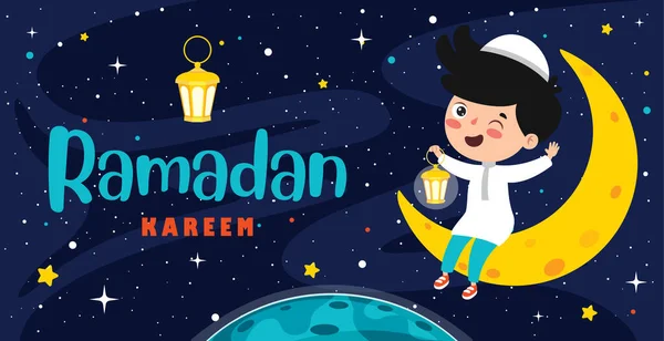 Ručně Kreslené Ilustrace Pro Ramadána Kareema Islámskou Kulturu — Stockový vektor
