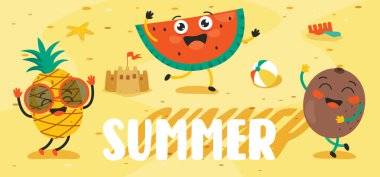 Çizgi film Karakteriyle Düz Yaz Afişi