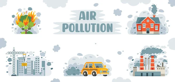 空气污染概念图 — 图库矢量图片