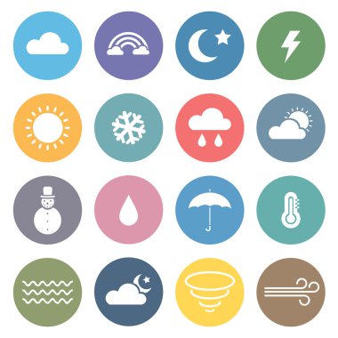 Düz hava Icon Set