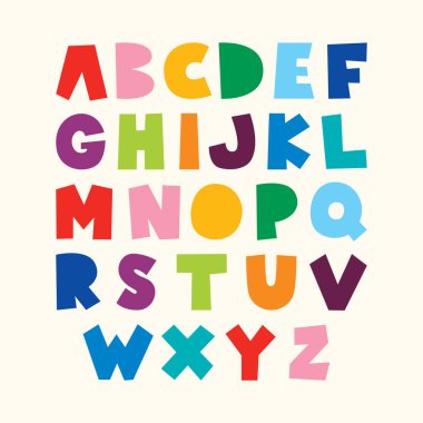 Soyut Şekillere sahip Renkli Yazı Tipi Tasarımı