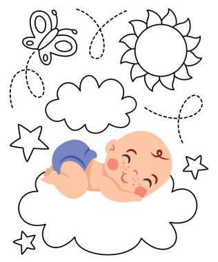 Çizgi film bebeğiyle çizim