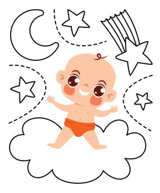 Çizgi film bebeğiyle çizim