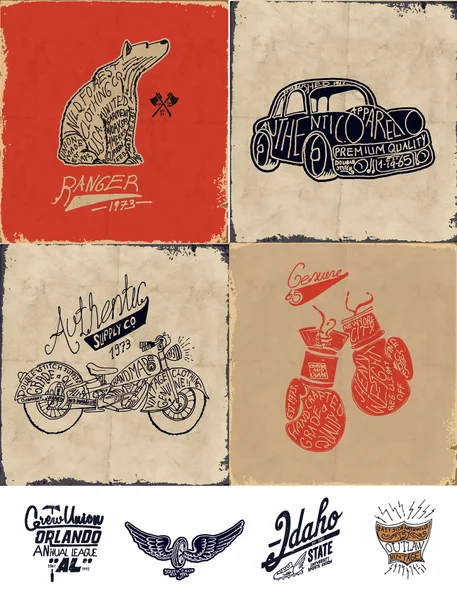 Emblèmes vintage design — Image vectorielle