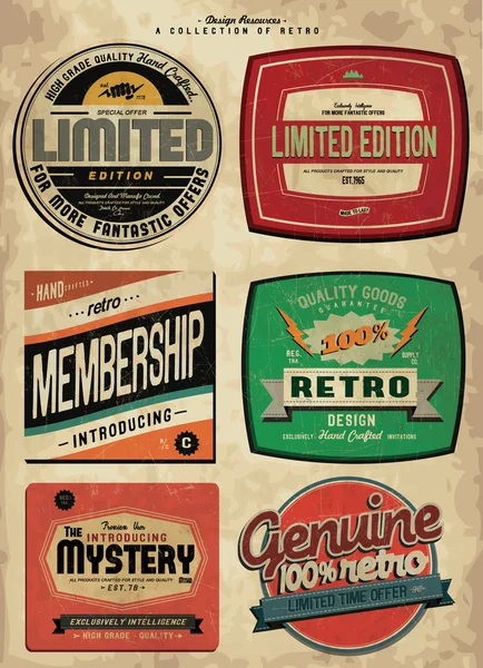 Emblemas vintage design —  Vetores de Stock