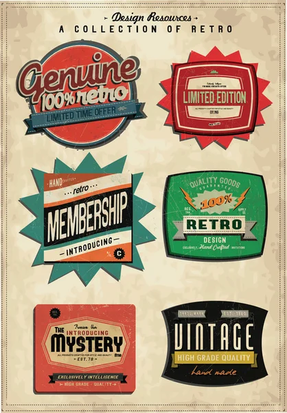 Emblemas vintage design —  Vetores de Stock