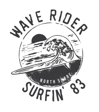 Vintage amblemi ile sörf