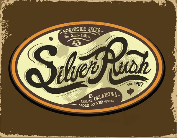 Vintage emblem med silver rush — Stock vektor