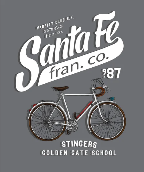 Vintage embleem met fiets — Stockvector