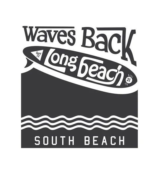 Emblema vintage con el surf — Vector de stock