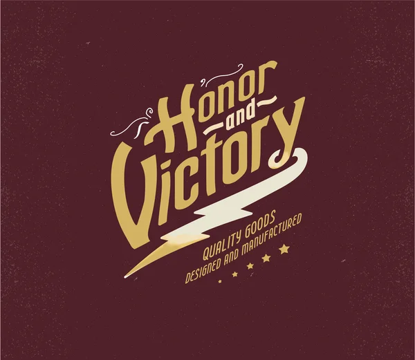 Emblema vintage con la victoria de honor — Vector de stock