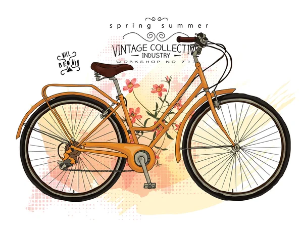 Retro bicicletta vintage — Vettoriale Stock