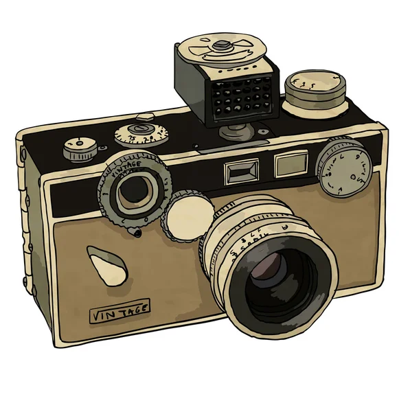 Eski vintage fotoğraf makinesi — Stok Vektör