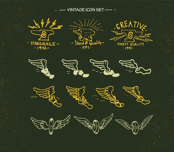 Emblemas vintage design — Vetor de Stock