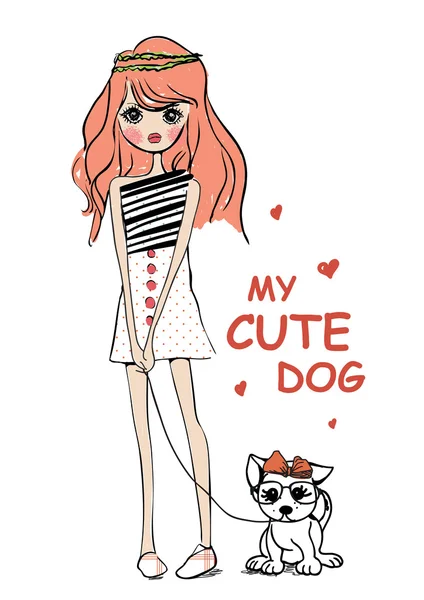 köpek ile şirin kız