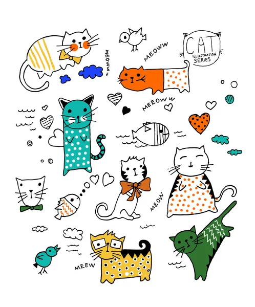 Collection de chats mignons — Image vectorielle