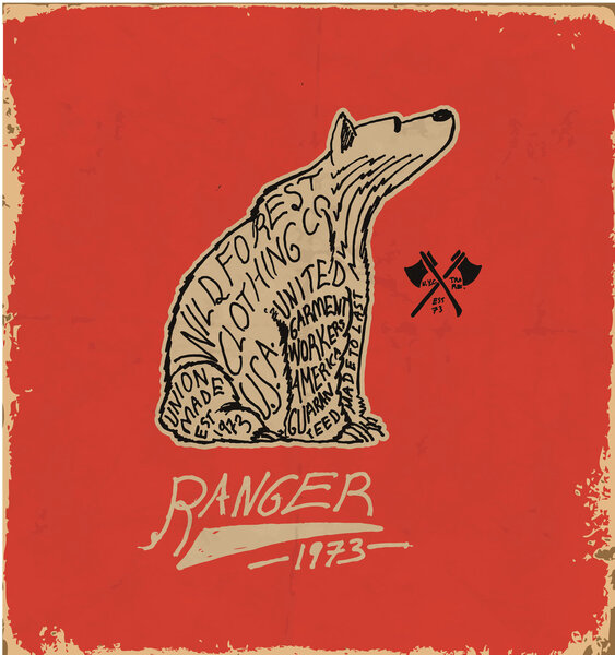 emblem with wild bear