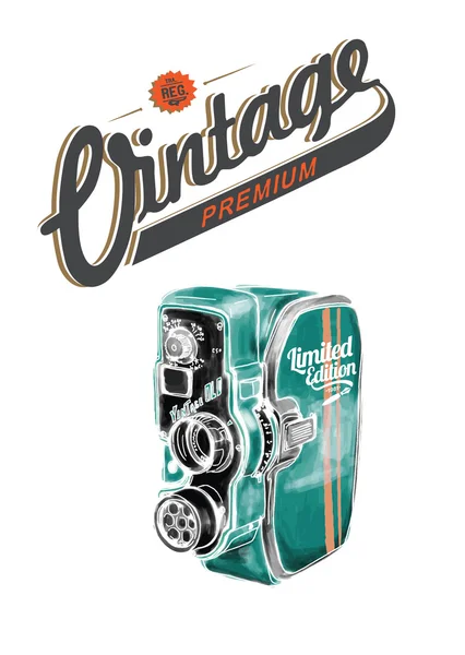 Oude vintage camera — Stockvector