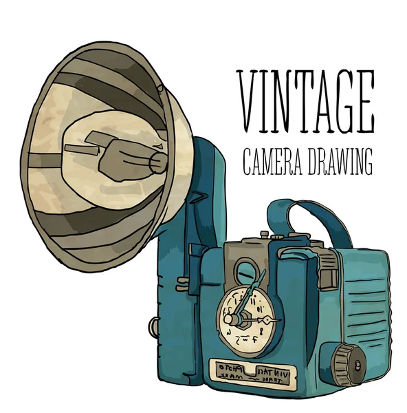 Velho vintage câmera — Vetor de Stock