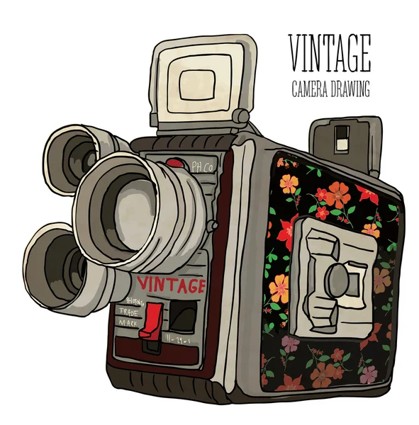 Gammal vintage kamera — Stock vektor