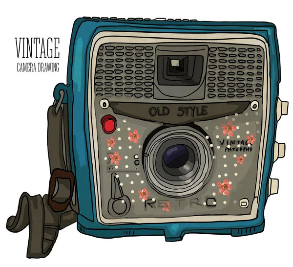 Régi vintage kamera — Stock Vector