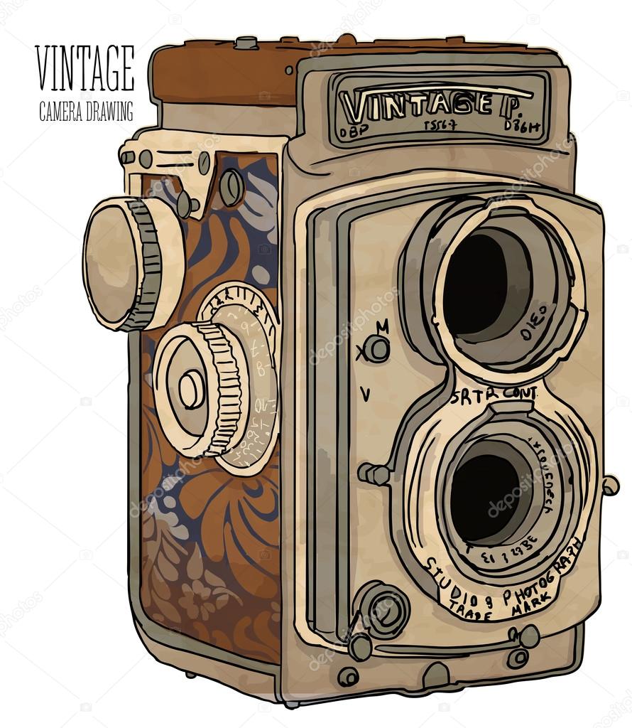 Download Old vintage camera — Stock Vector © depositphotos01 #97348836