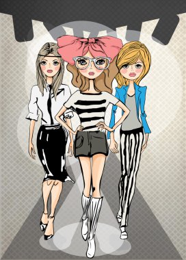 moda kız üstünde uçak pisti