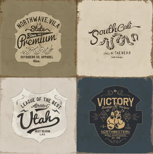 Emblemas vintage design — Vetor de Stock