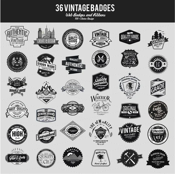 Ensemble badges vintage — Image vectorielle