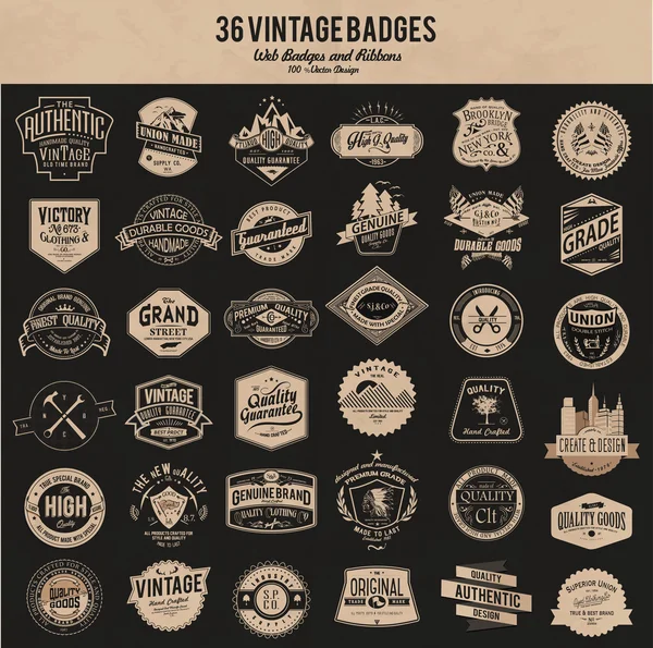 Set insignias vintage — Archivo Imágenes Vectoriales