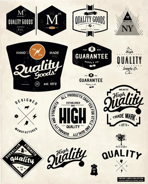 Set vintage emblemen — Stockvector