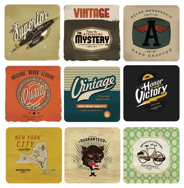 Conjunto de emblemas vintage — Vector de stock