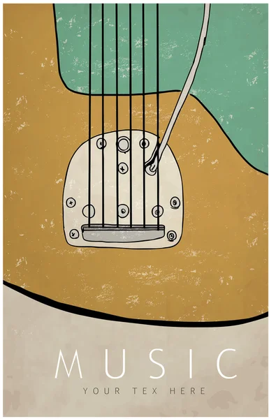 Tarjeta con instrumento musical — Vector de stock