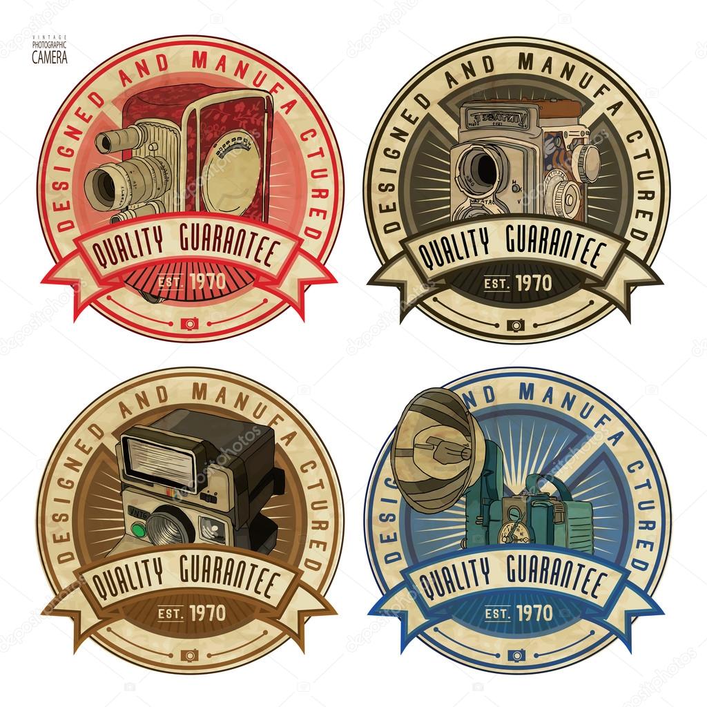 set vintage emblems