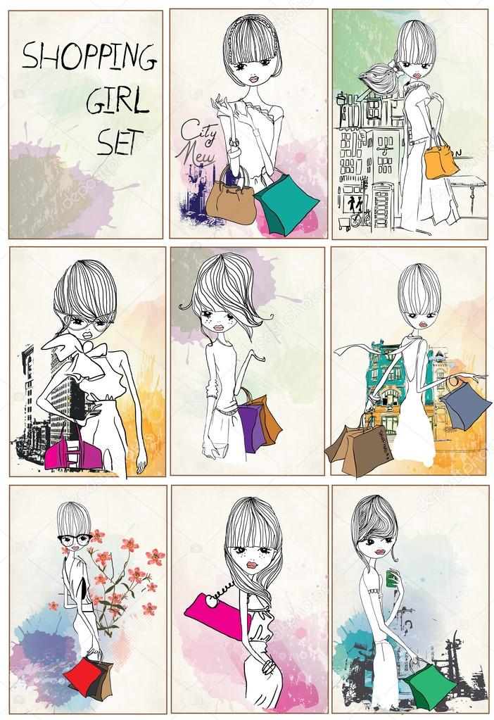 fashion girls with bags