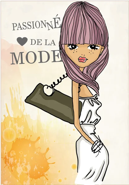 Mode fille Shopping — Image vectorielle