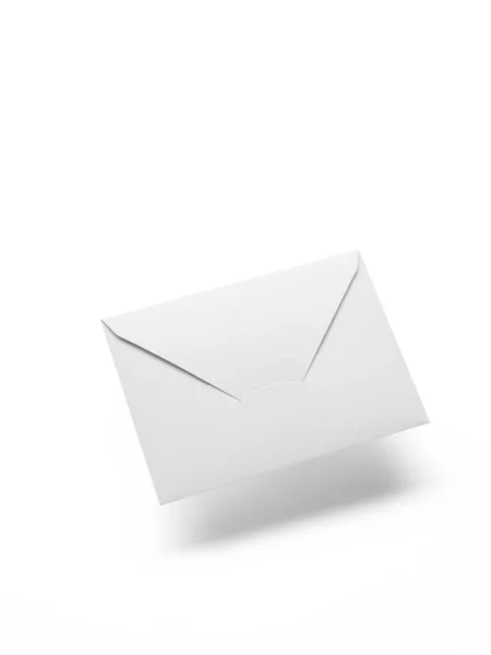 Witte Envelop Een Witte Achtergrond Schrijven — Stockfoto