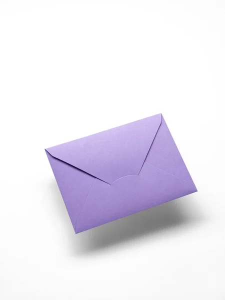 Envelope Cor Para Escrever Fundo Branco — Fotografia de Stock