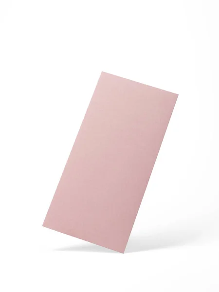 Envelope Rosa Fundo Branco Lado Frente — Fotografia de Stock