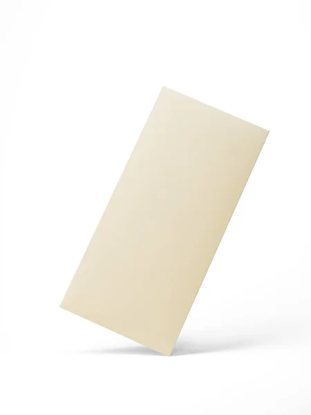 Envelope Bege Fundo Branco Lado Frente — Fotografia de Stock