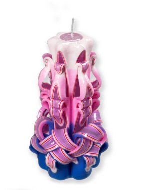 El oyması mum beyaz arka plan görünümünde izole