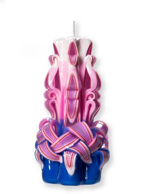 El oyması mum beyaz arka plan görünümünde izole