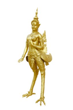 Stok fotoğraf Tay Sanat Kinnaree heykeli: efsanevi yarı kuş yarı kadın