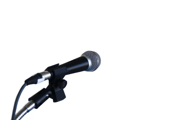 Stock Foto mikrofon isolerat på den vita bakgrunden. Högtalare-konceptet. — Stockfoto