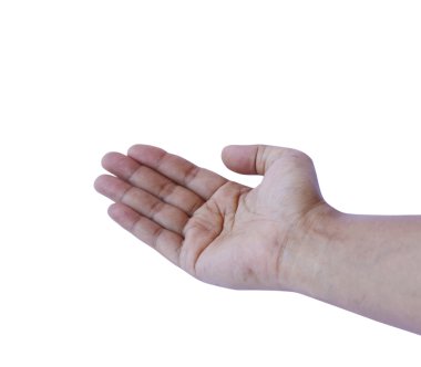 Stok fotoğraf boş açık adam el beyaz arka plan üzerinde