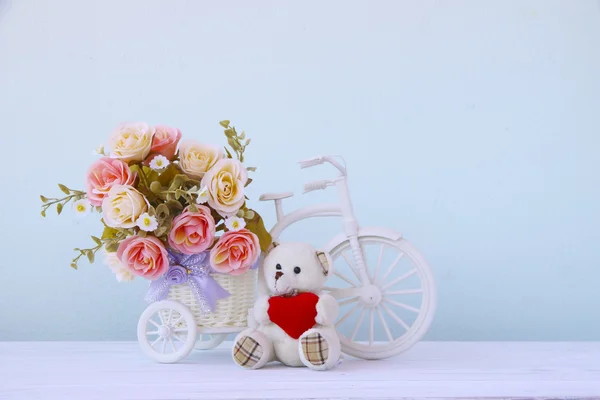 Stock Photo Plastic Floral Bouquet of Flowers on isolated background — Stock Photo, Image