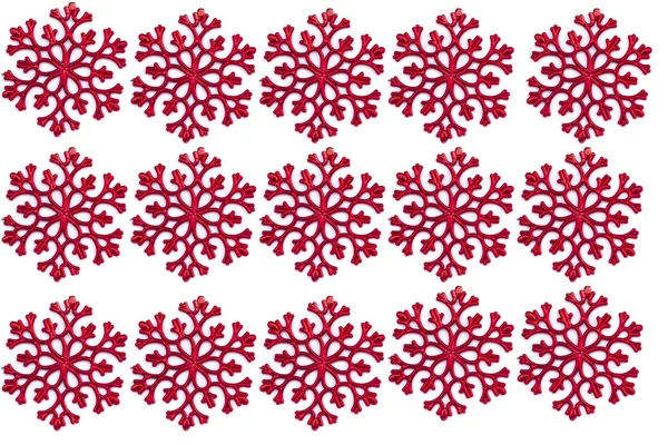 Red christmas snowflake on white background — Stock Photo, Image