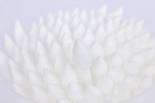 Close up of cotton buds heads, showing the soft fibers. — Stock Photo, Image