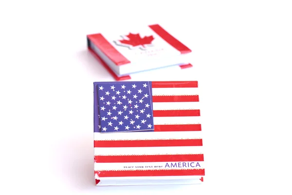 États-Unis, drapeau canadien sur le carnet - Image stock — Photo